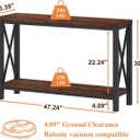BON AUGURE 2 Tier Console Table for Entryway, Metal Wood Sofa Table Behind Couch for Living Room, Industrial Entry Tables for Hallway, Foyer, Front Door, Entrance (Rustic Oak, 47 Inch)