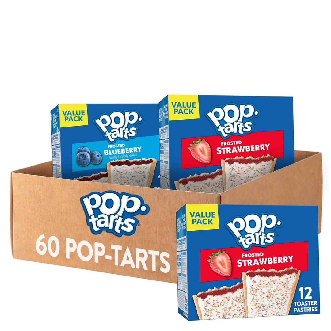 Pop-Tarts Toaster Pastries, Breakfast Foods, Kids Snacks, Value Pack, Variety Pack (60 Pop-Tarts), BBD: MAR 29/2026