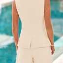 PRETTYGARDEN Women's 2 Piece Sets 2026 Summer Trendy Button Down Suit Vest Tops High Waisted Shorts Business Casual Outfits (XXL)