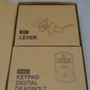 Veise Fingerprint Door Lock with 2 Lever Handles - Keyless Entry Door Lock, Electronic Keypad Deadbolt, Digital Smart Code & Front Handle Sets, Auto-Locking, Easy Installation, Satin Nickel