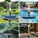 2.5W Solar Bird Bath Fountains Upgraded Solar Pond Fountain with 6 Nozzles,Solar Fountain for Bird Bath, Pond, Garden Decor (Blue)