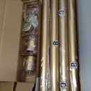 IFELS Heavy Duty Curtain Rods for Windows 66 to 120 Inch, 1 Inch Gold Curtain Rod Adjustable, Decorative Long Curtains Rods with Metal Finials, Easy Installation and Modern Design (A2,Gold,30"-120")
