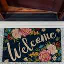 DII Natural Coir Doormat Outdoor Welcome Mat, 17x29, Roses
