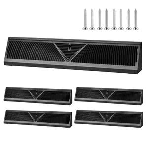2 Pcs Baseboard Register Vent 24 Inch Duct Opening Size Baseboard Vent Covers Diffuser Adjustable Corner Return Air Grille for Home Floor Wall Air Flow Control (2, Black, 24 Inch)