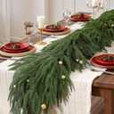 5FT Artificial Norfolk Pine Garlands Real Touch Winter Pine Garland Green Artificial Greenery Garland for Table Mantle Wall Indoor Outdoor Christmas Decorations Faux Xmas Home Kitchen Decor(1, 5FT)