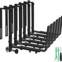 SDLDEER Window Box Brackets, 6 Pack Adjustable Planter Box Brackets, Heavy Duty Iron Flower Box Bracket for Deck Railing with Bottom Support, for Balconies, Fences, and Gardens