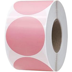 AKOLABEL 2 Inch Circle Thermal Sticker Labels, Pink Self-Adhesive Round Direct Thermal Label for for Business, DIY Design, Name Tags Compatible with MUNBYN Rollo Zebra (750 Labels/Roll)