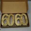 Shellwei 6 Pcs 60th Birthday Decorations for Men and Women, Anniversary Decorations, Gold Glitter Number Table Topper Centerpieces Decor for Birthday Party