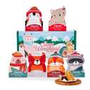 Thoughtfully Holiday Character Caramel Candy Gift Set  6 Mini Boxes  Polish Classic & Fudge Chocolate Caramels  Stocking Stuffers, Secret Santa, Teacher & Office Gifts