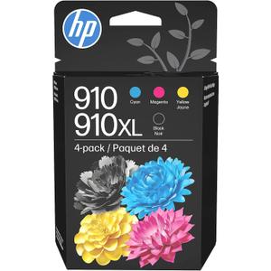 HP 910 Black, Cyan, Magenta, Black Ink Cartridge (Black XL + CMY)