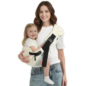MISSWISDOM Toddler Sling Carrier, Toddler Carrier Sling, Baby Carriers Hip Carriers with Backrest, Lightweight Travel-Friendly Baby Slings Carriers, Beige