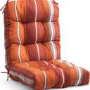 EAGLE PEAK Tufted Outdoor/Indoor Seat/Back Chair Cushions, Set of 1, 42'' x 21'', Red Stripes