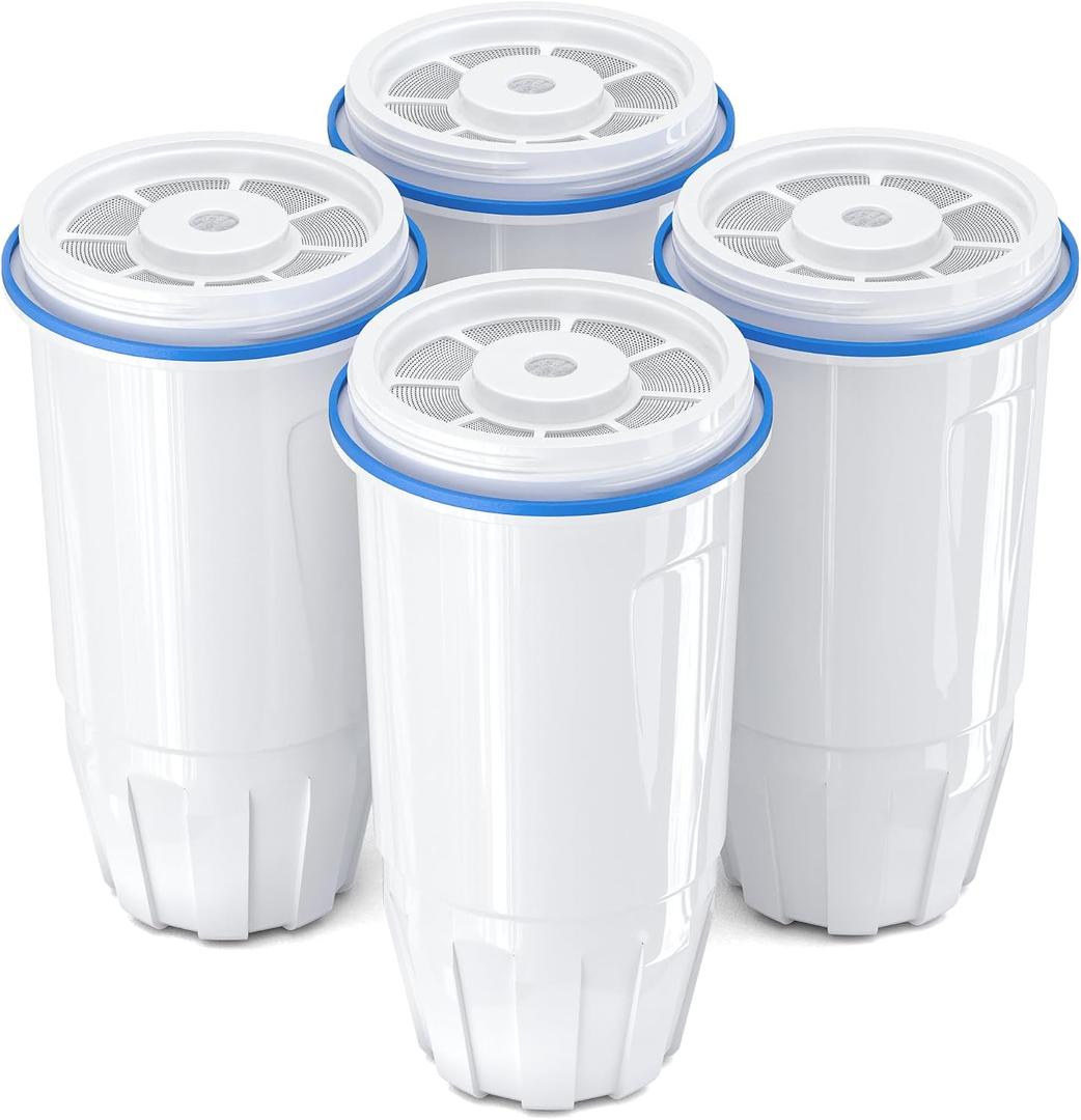 Upgraded Water Filter Replacement Fit for Zero Pitcher and Dispenser ZR-001 ZR-004 ZP-006 ZR-017, Five-Stage Filter System, Effectively Reducing Lead, Chromium, and Contaminants, 4 Packs, By BOGDA