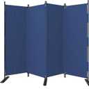 Room Divider, 4 Panel Upgraded Folding Privacy Screen, 88 Highly Secretive Separation with 3 Metal Feet, Partition Screen, Lightweight Freestanding Wall Divider Bedroom (Blue)