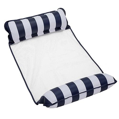 Aqua Original 4-in-1 Monterey Hammock Pool Float & Water Hammock Multi-Purpose, Inflatable Pool Floats for Adults Patented Thick, Non-Stick PVC Material Navy Blue