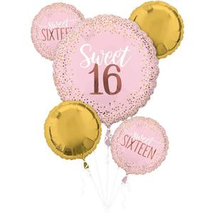 Pink Blush Sweet Sixteen Foil Party Balloon Bouquet by Anagram