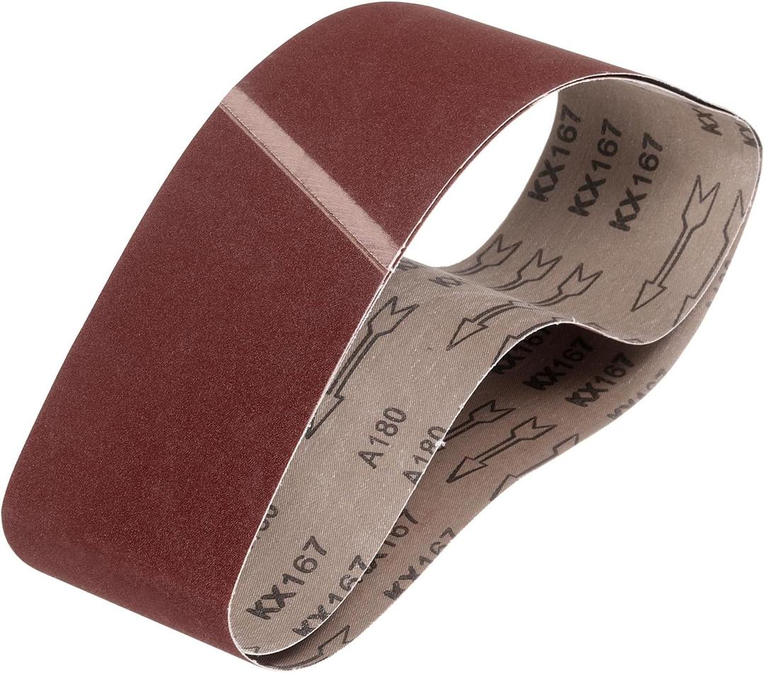 HARFINGTON 6 x 48 Inch Sanding Belts, 2 Pcs 180 Grits Aluminum Oxide Abrasive Belt Sander File Belt for Woodworking, Metal Polishing, Knife Sharpener