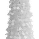 White Christmas Tree, 5ft Collapsible Pop Up Tinsel Christmas Tree for Holiday Party Xmas Decor, Home Office Farmhouse Fireplace Decoration