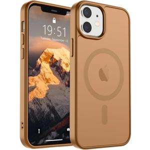 SUPFINE Magnetic for iPhone 12 Case/iPhone 12 Pro Case (Compatible with MagSafe)(Military Grade Drop Protection) Slim Translucent Matte Shockproof with Anti-Fingerprint Phone Case,Brown