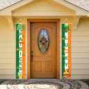 Ledinca St. Patrick's Day Door Banner Decorations 2 Pack, 72" x 12" St Patricks Day Irish Porch Signs, Shamrock Leprechaun Lucky Hanging Banners for Home Wall Front Porch Indoor Outdoor Party Decor