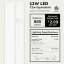 LAGOM Halo Under Cabinet Light, 22Inch Hardwired Dimmable LED, 2700K/4000K/5000K, Power Cord Sold Separately, White, UC0122WH27