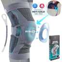 Compression Knee Sleeve for Men and Women | Patellar Stabilizing Knee Brace for Arthritis Pain, Sprains, Injured Knees, and Sports Injuries | Insertable Hot and Cold Gel Knee Pad (X-Large)