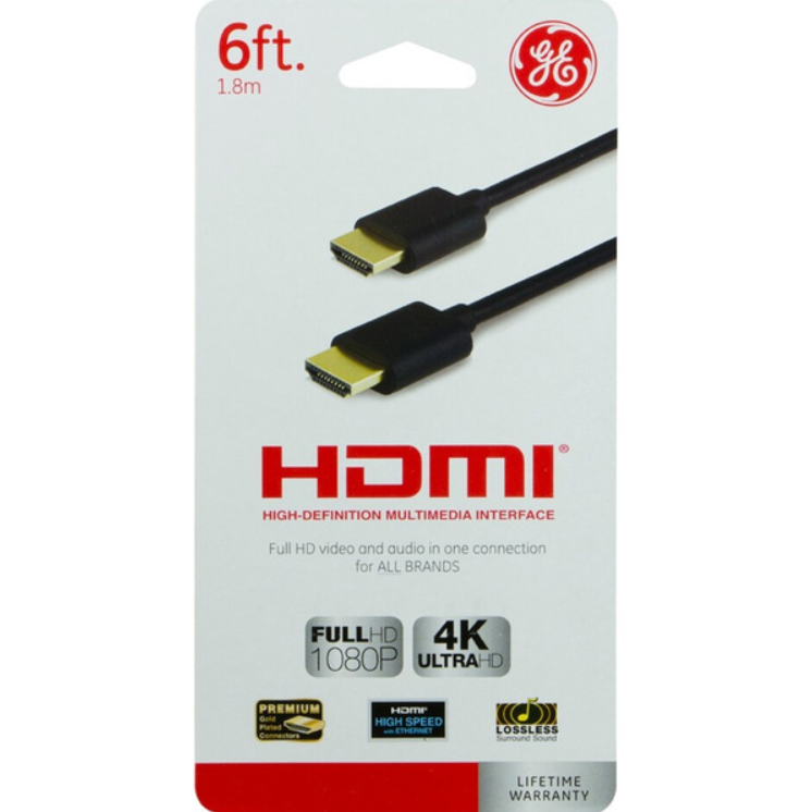 GE 33574 6 ft HDMI Cable 4K