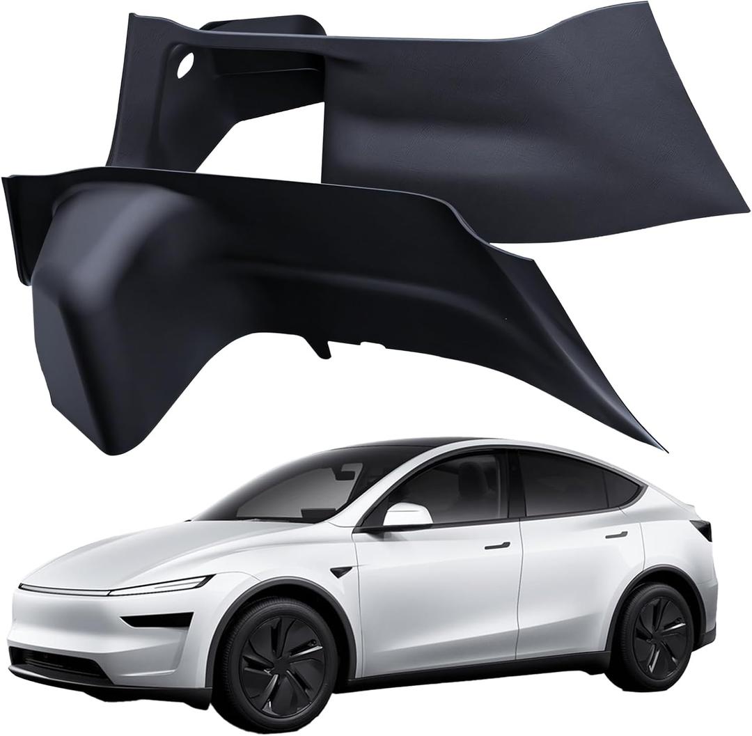 for 2025 2026 Tesla Model Y Juniper Rear Trunk Side Full Protective Cover Pads Anti-Scratch Mats 5 Seat Trunk Side Guard Panel Protectors for Juniper Refresh Accessories TPE Leather Velcro Stick