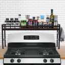 Spice Rack Shelf for Kitchen StoveStove Top Shelf with 4 hooks Extra Storage Countertop, Seasoning Organizer,Kitchen Organizers and Storage