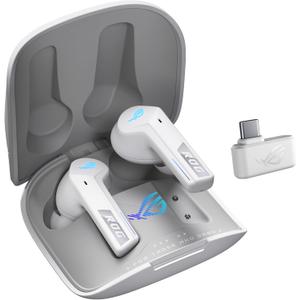 ASUS ROG Cetra True Wireless SpeedNova Gaming Earbuds Dual-Mode (BT, 2.4GHz), Dirac Opteo, Bone-Conduction AI Mic, Adaptive ANC, 46Hr Battery, for PC, PS5, PS4, Switch, Mobile, ROG Ally/X - White