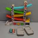 TOP BRIGHT Car Ramp Toy for 2 3 Year Old Boy Gifts, Toddler Race Track Toy for 18 Month Old with 4 Wooden Cars and 3 Car Garage