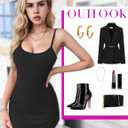 ROJZR Women Nightgown Lingerie for Women Spaghetti Strap Lace Babydoll Chemise Sleeveless Nightshirt Sleepwear Sleep Dress (L)