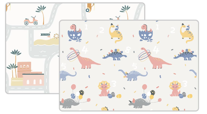 Baby Play Mat Foldable Baby Floor Play Mat X-Large Soft Foam Playmat for Babies Reversible Waterproof Padded Baby Girl Play Mat Portable Thick Crawling Mat for Indoor Outdoor(70"*78"*0.4") (Dinosaurs)