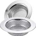 Kitchen Sink Strainer Stainless Steel, LASSHSWA Kitchen Sink Drain Strainer, Sink Strainers for Kitchen Sinks with Large Wide Rim 4.5" Diameter (2 Pack)