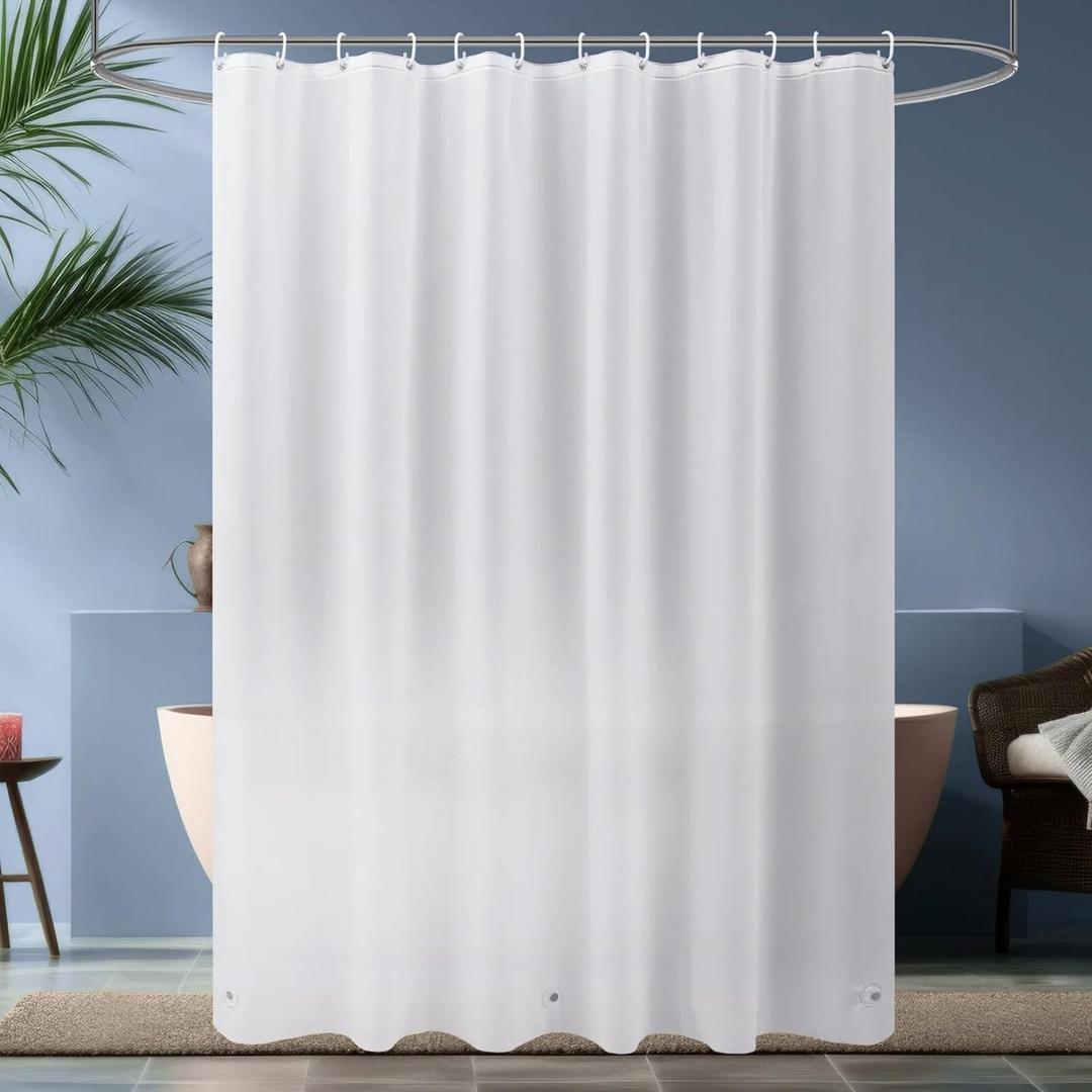 Shower Curtain Liner 72x72 | Frosted PEVA, 70 GSM Thickness, Odour-Free, Waterproof, Rustproof Grommets with 3 Weighted Magnets