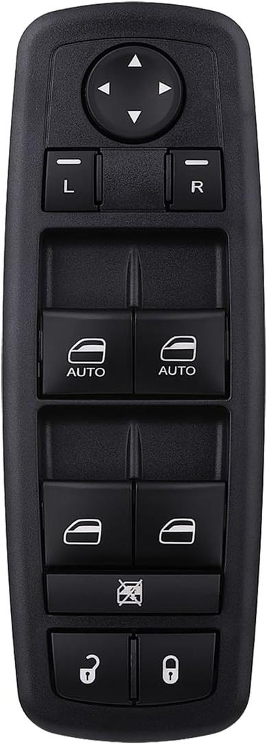 Obaee Master Power Window Switch Door Lock Main Control Button Front Left Driver Side Compatible with 2009 2010 2011 2012 Dodge RAM 1500/2500/3500 Pickup Crew Cab Quad Replacement 4602863AB 4602863AC