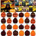 Halloween Party Favors for Kids 24 PCS Halloween Pumpkin Pop Fidget Toys,Halloween Toys Treats for Kids,Halloween Goodie Bag Stuffers,Halloween Classroom Prizes