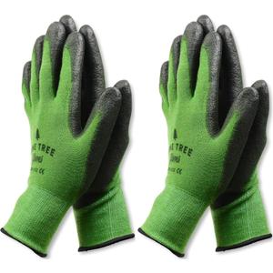 Bamboo Gardening Gloves Rubber Coated, Touchscreen Friendly, Breathable & Lightweight for Men & Women (Green, S)