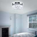 9.8" Crystal Flush Mount Ceiling Light Fixtures LED Round Mini Chandelier Light Fixture Ceiling Lamp for Kitchen Hallway Foyer 15 W 6000K Cool White