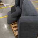 Sofa With Wood Base, Gray, 2 Seater