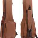 10MM Leather Handles Thick Durable Colorful Ukulele Case Bag with Storage (21in, Coffee)