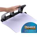 Bostitch Office EZ Squeeze Heavy Duty 3-Hole Punch for Home Office & School, 40-Sheet Capacity, One-Touch Reduced Force, Sleek Silver Design