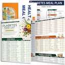 3-Pack Diabetes Food List & Meal Planner for Type 1/2 Diabetics - Laminated Low Carb Recipes, 400+ Carbs/Calories/GI Charts + Food to Avoid/Eat, Grocery Shopping List & Blood Sugar Care Guide (18 Pages)