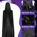 Vampire Costumes Female - Vampire Cape Women for Halloween - Black & Red vampire Hood (Black)