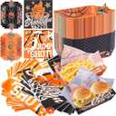 150PCS Basketball Party Food Serving Set - 100 Deli Wax Paper Sheets + 50 Disposable Food Trays - Sports Theme Snack Trays & Greaseproof Wrappers for Game Day, Birthday, Tailgate Party