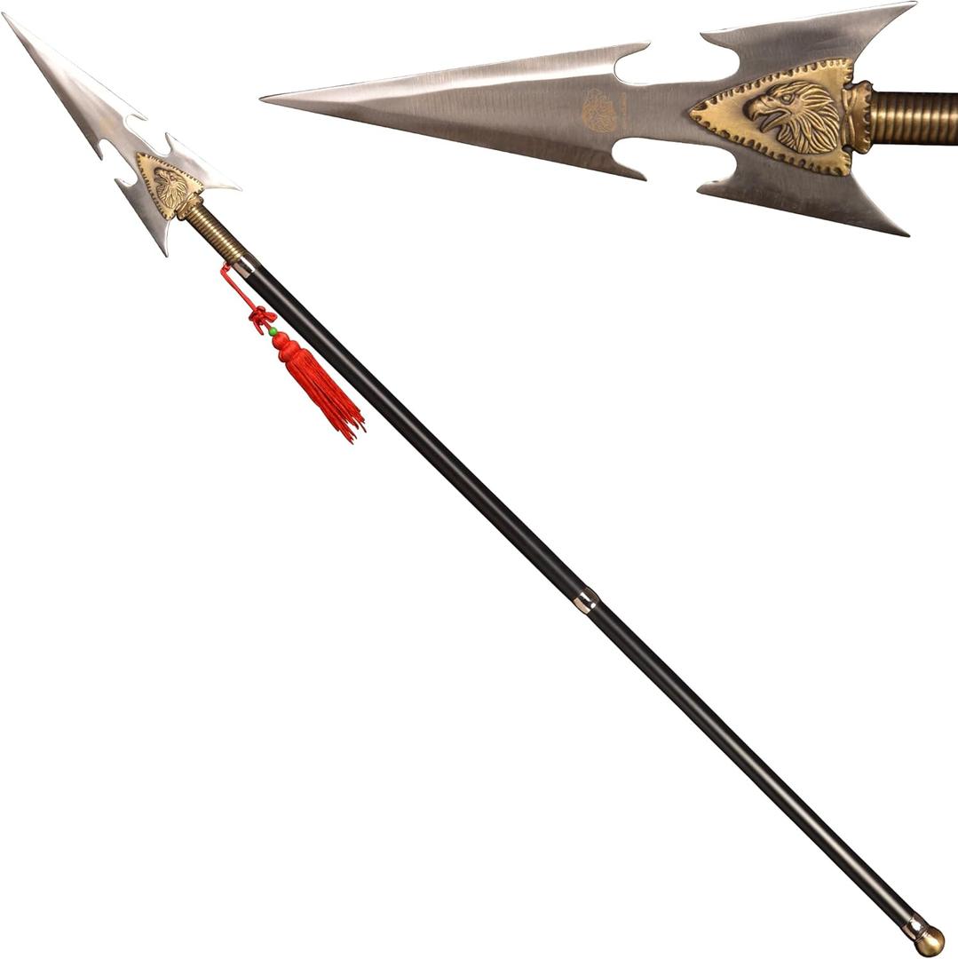 SV Handmade Spear Made of Stainless Steel 56.3 inches, Suitable for Display or Collection