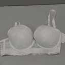 Women's Lace Everyday Bra Comfort Underwire Lingerie Full Cover Cups Bras with Rings Plus Size Underwear (36D, White)
