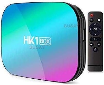 Android 9.0 TV Box HK1 Box Android TV Box 4GB RAM 64GB ROM, Dual-WiFi 2.4GHz/ 5GHz BT Amlogic S905X3 Quad Core 64 Bits 3D/ 8K Full HD/ H.265/ USB3.0 Android Box