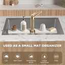 Faucet Mat for Kitchen Sink, Diatomite Stone Drying Sink Protectors, Bathroom Faucet Splash Guard, Quick Dry Water Absorbing, Non-Slip Stone Tray for Kitchen Counter, White, 23.6" x 3.9"