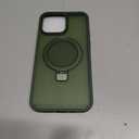 Magnetic for iPhone 14 Pro Max Case with Ring Stand, [10 FT Drop Protection] [Velvety Touch] Slim Translucent Matte Back Shockproof Phone Case for iPhone 14 Pro Max 6.7'', Midnight Green